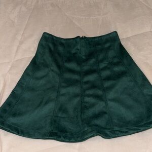 Suede green skirt